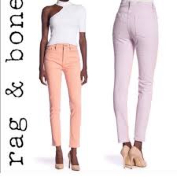 rag & bone Denim - NWT Rag & Bone Peach/Lilac  High Rise Skinny Jeans